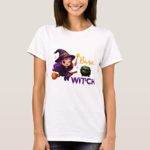 T-shirt Scène de magie de sorcière mignonne pour le plaisi