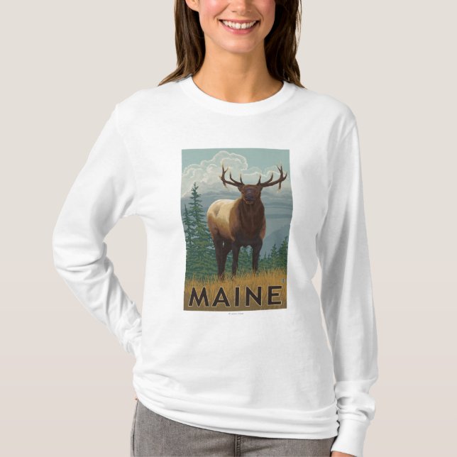 T-shirt Scène de MaineElk (Devant)