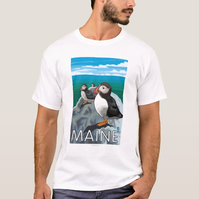 T-shirt Scène de MainePuffins (Devant)