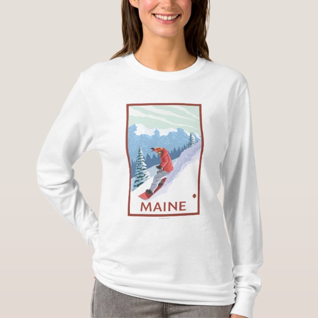 T-shirt Scène de MaineSnowboarder (Devant)