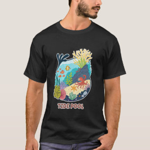 T-shirt Scène de mare de basse mer de vie océanique coloré