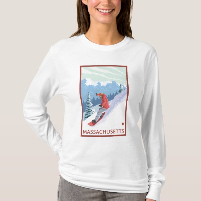 T-shirt Scène de MassachusettsSnowboarder (Devant)