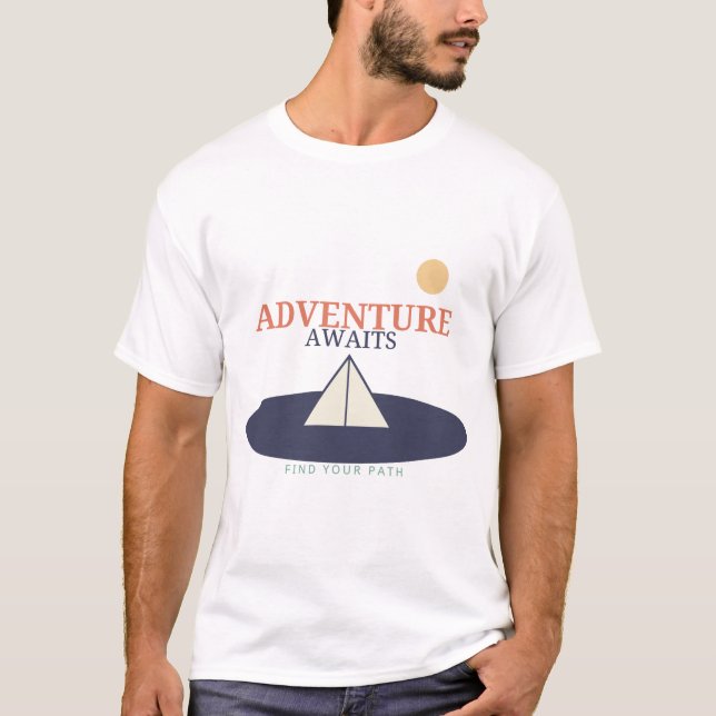 T-shirt Scène de Nature Moderne "L'Aventure Attend (Devant)