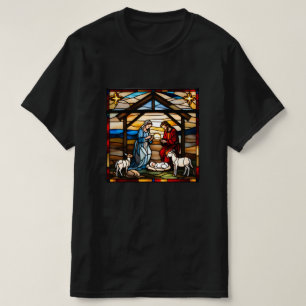 T-shirt Scène de Noël Manger Faux Style de verre tendu