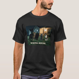T-shirt Scène de nuit de chat drôle