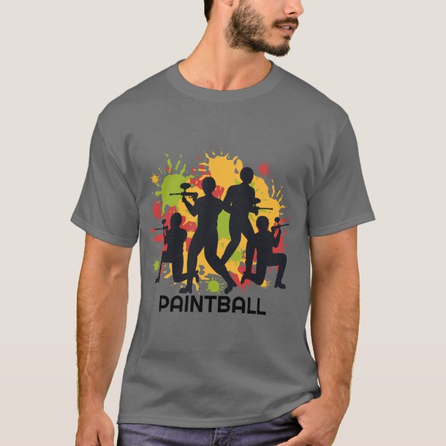 T-shirt Scène de Paintball colorée (Devant)
