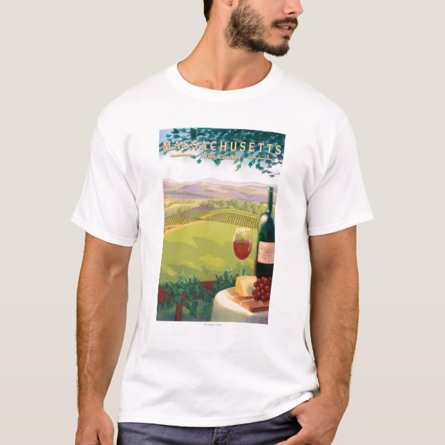 T-shirt Scène de pays de MassachusettsWine (Devant)