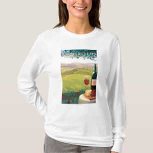 T-shirt Scène de pays de MassachusettsWine