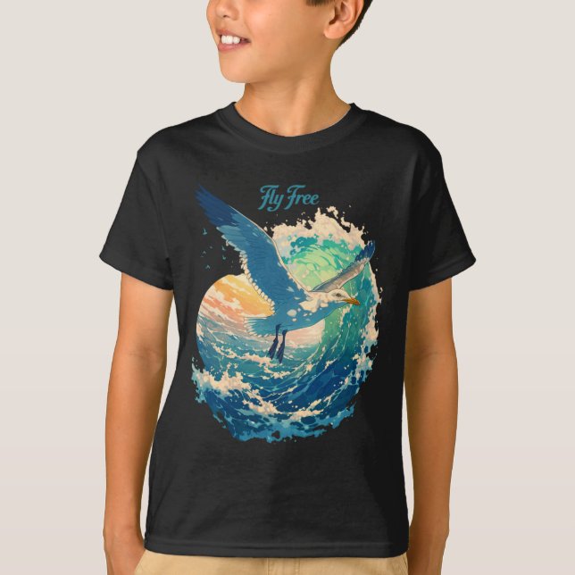 T-shirt Scène de performance côtière de coucher de soleil  (Devant)