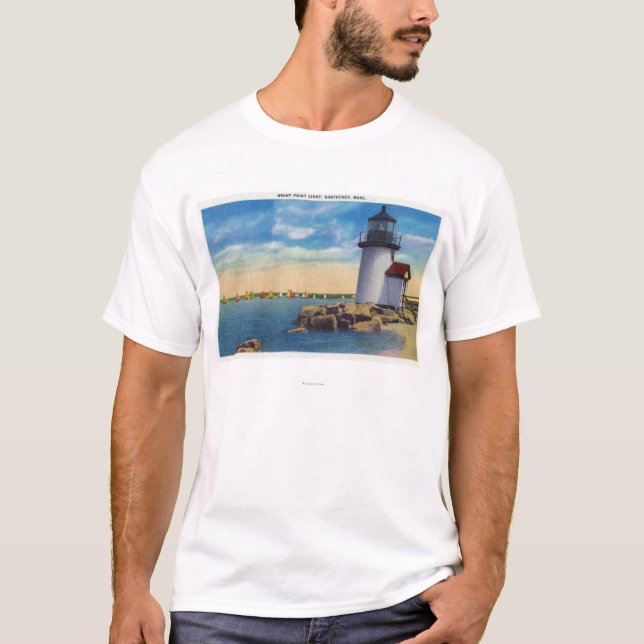 T-shirt Scène de phare de point de Brant (Devant)