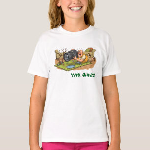 T-shirt Scène de photographie de faune de dessin animé drô