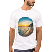 Scène de plage naturelle avec couleur coucher de s