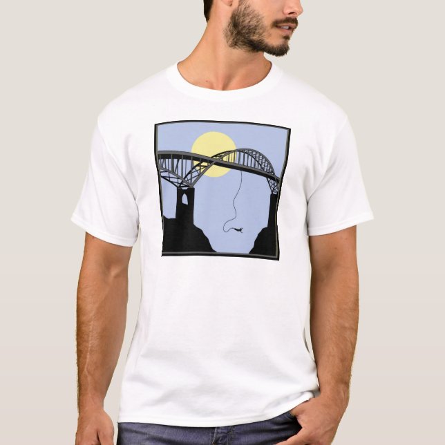 T-shirt Scène de pont de saut à  l'élastique (Devant)