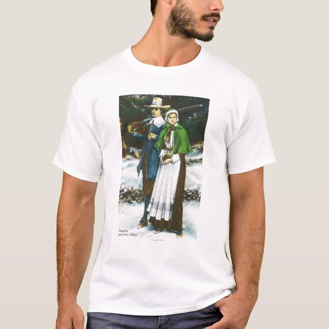 T-shirt Scène de Priscilla et de John Alden (Devant)