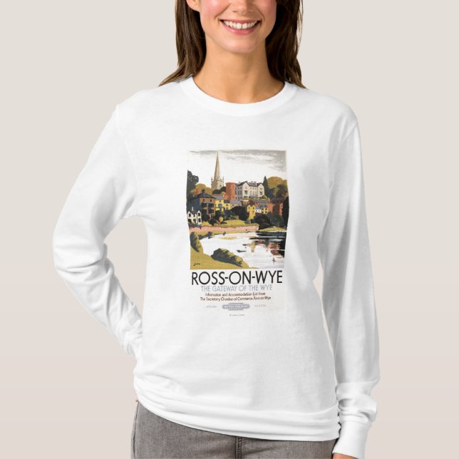 T-shirt Scène de rivière d'affiche britannique de chemins (Devant)