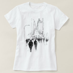 T-shirt Scène de rue Abstraite