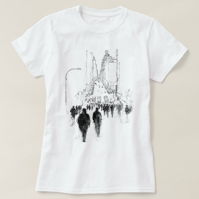 T-shirt Scène de rue Abstraite (Design devant)