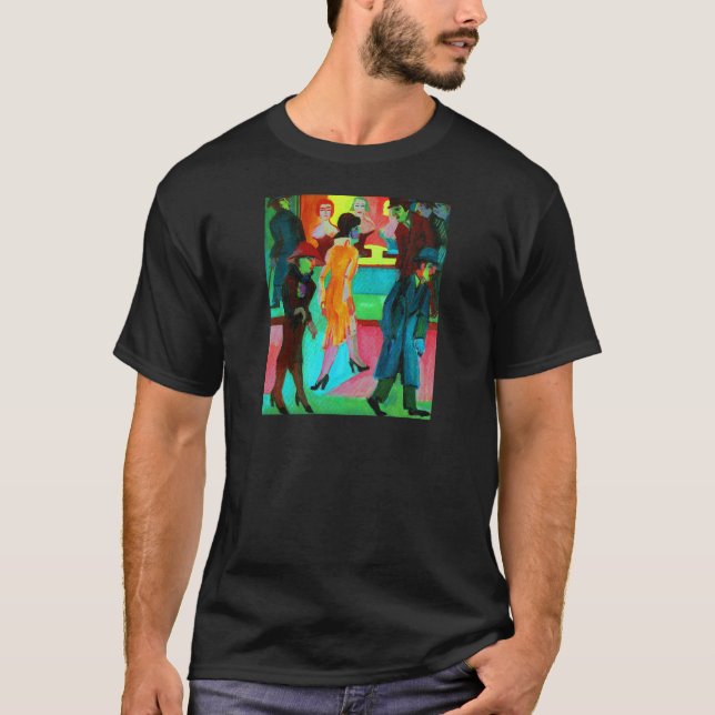 T-shirt Scène de rue devant un raseur-coiffeur (Devant)