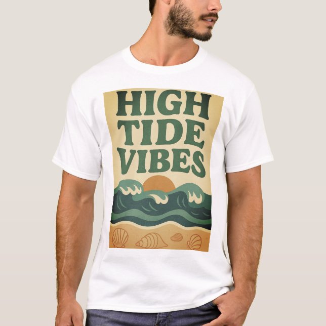 T-shirt Scène de Surf Retro Beach Sunset (Devant)