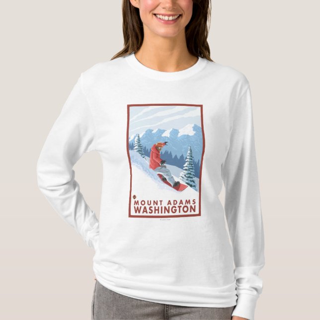 T-shirt Scène de surfeur - bâti Adams, Washington (Devant)