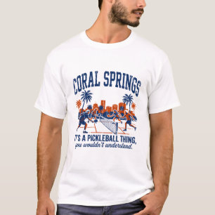 T-shirt Scène de terrain de pickleball à Coral Springs Flo