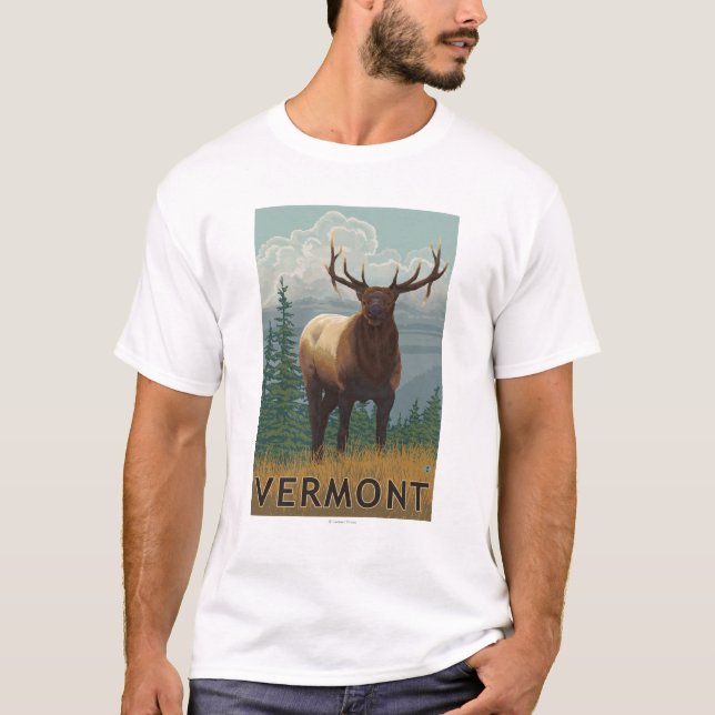 T-shirt Scène de VermontElk (Devant)
