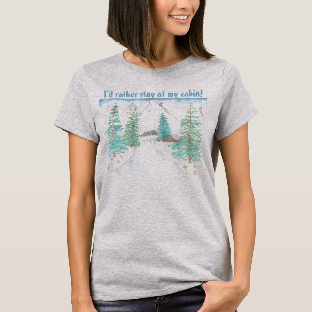 T-shirt Scène d'hiver Grey Femmes (Devant)