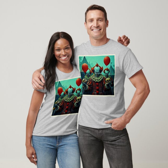 T-shirt Scène d'horreur de clown déplaisant (Unisexe)