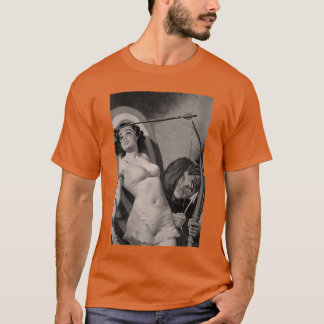 T-shirt Scène d'horreur féminine Fille pin-up vintage Hall