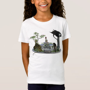 T-Shirt Scène d'Imaginaire de dragon Wolf et Elf