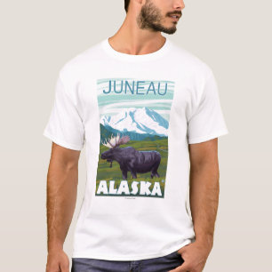 T-shirt Scène d'orignaux - Juneau, Alaska