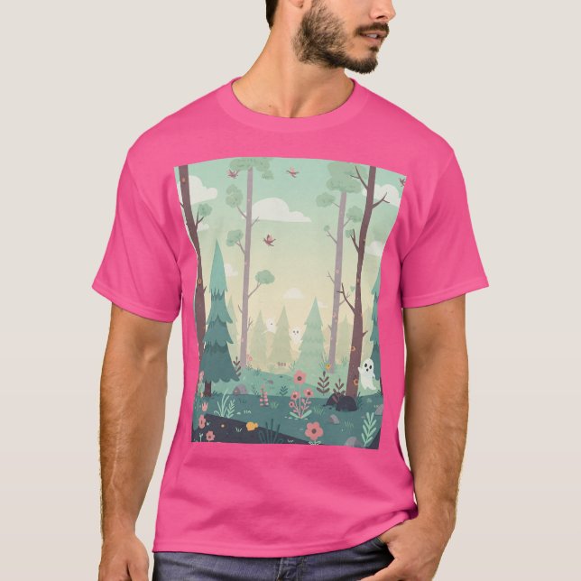 T-shirt Scène forestière avec fantômes (Devant)