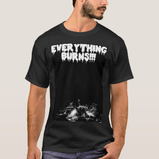 T-shirt Scène Goth Noir Tout Brûle Design Pyro foncé