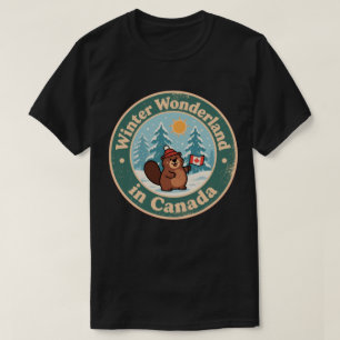T-shirt Scène hivernale canadienne vintage