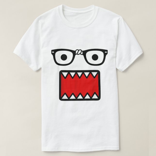 T-shirt Scene Kid Glasses & Cartoon Mouth Design (Design devant)