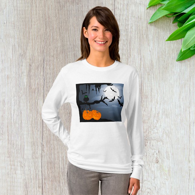 T-shirt Scène nocturne d'Halloween éffrayante (Créateur téléchargé)