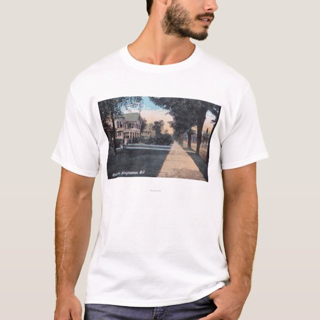 T-shirt Scène résidentielle sur la commande de rive (Devant)