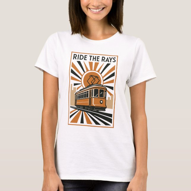 T-shirt Scène rétro du tramway Sunline (Devant)