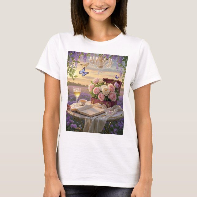T-shirt Scène rêvée et douce d'une somptueuse, Florale (Devant)