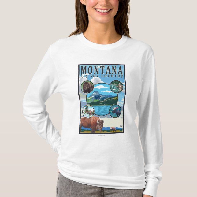 T-shirt Scènes d'état du Montana (Devant)