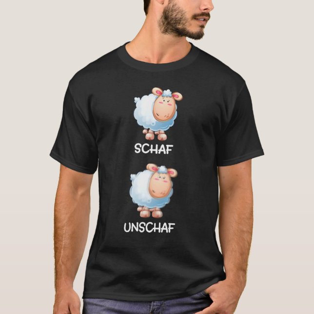 T-shirt Schaf Unschaf avec le texte allemand drôle (Devant)