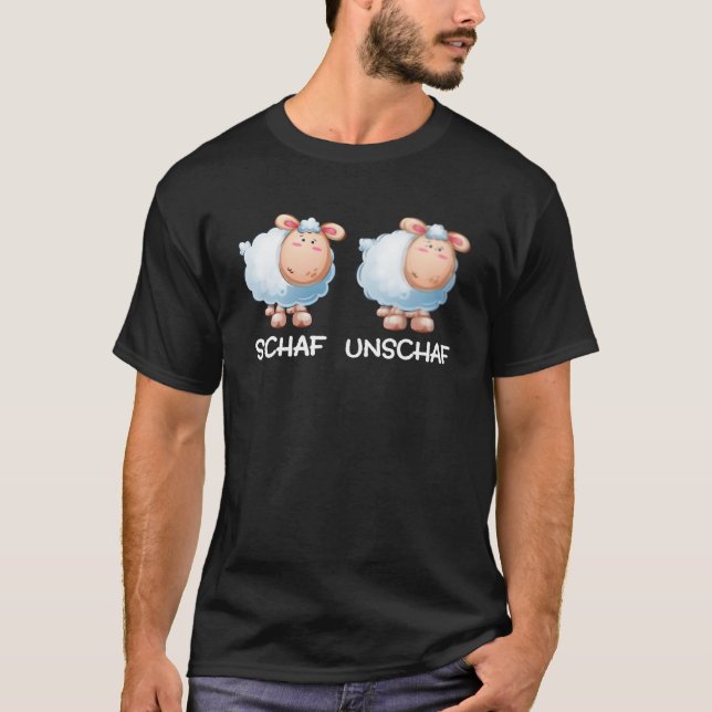 T-shirt Schaf Unschaf avec le texte allemand Kinder Wortwi (Devant)