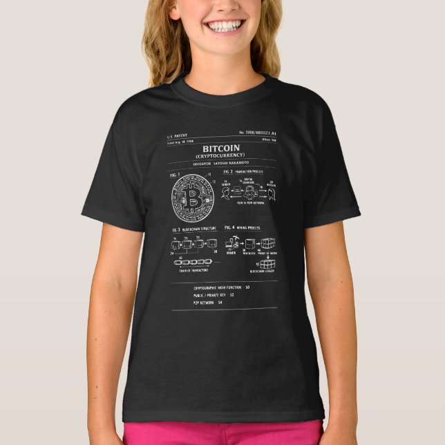 T-shirt Schéma Bitcoin : Diagramme de flux crypto (Devant)