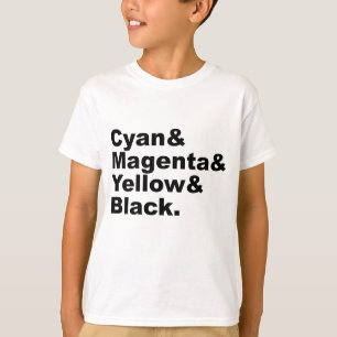 T-shirt Schéma de couleur Cyan Magenta Jaune Noir CMJN