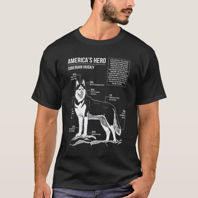 T-shirt Schéma de husky drôle (Devant)