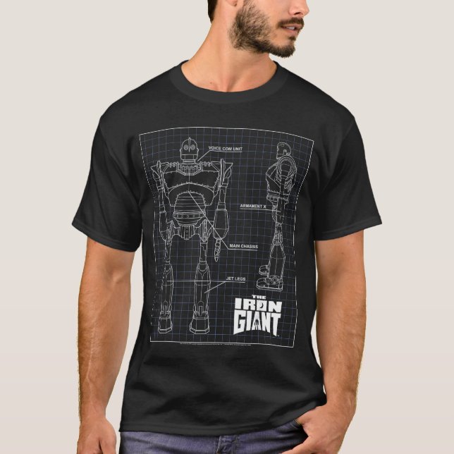 T-shirt Schéma de la famille Iron Giant (Devant)
