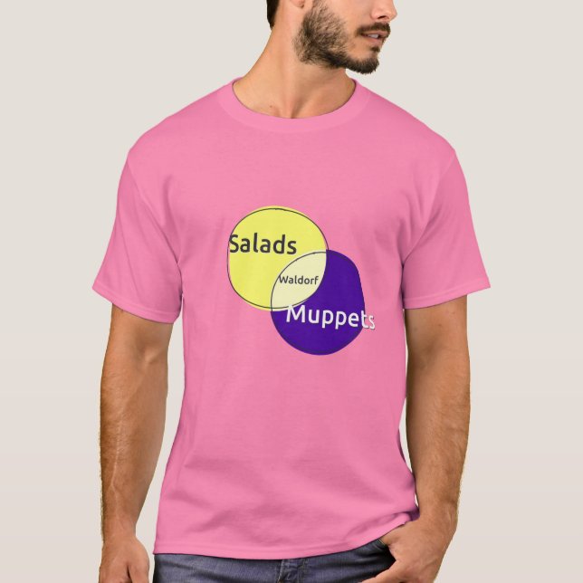 T-shirt Schéma de venn des salades de Waldorf Muppets (Devant)