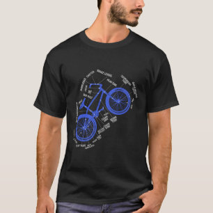T-shirt Schéma des pièces de vélo de VTT Technique Cycli