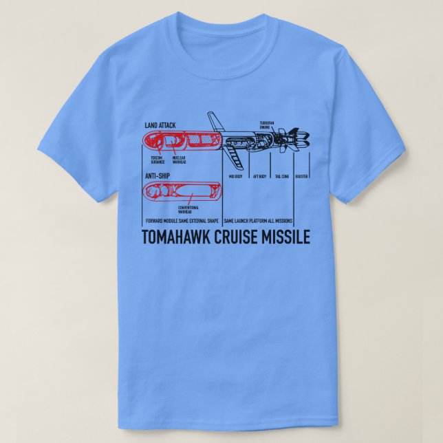 T-shirt Schéma directeur des missiles Tomahawk Cruise (Design devant)