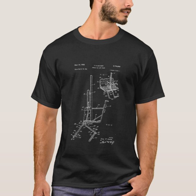 T-shirt Schematic Of Ski Lift Chair  (Devant)